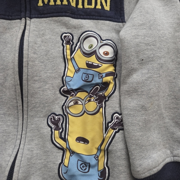 Kids Minion Hoodie - Gray and Yellow - Picture 2 of 3